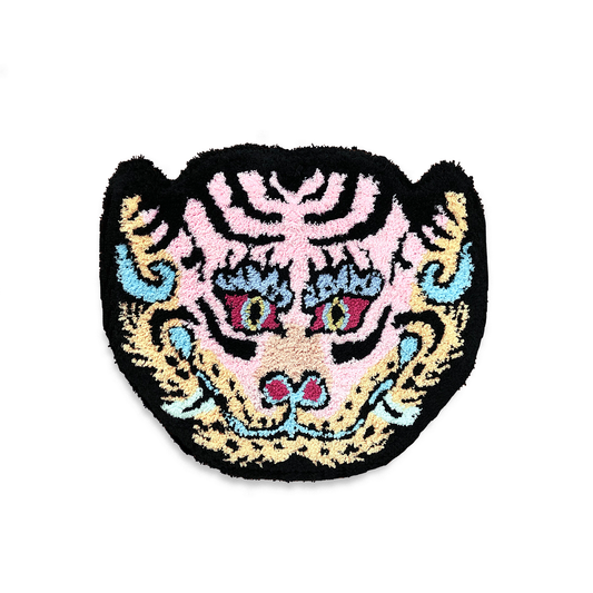 Mascot Tiger Head Rug - Pastel Pink
