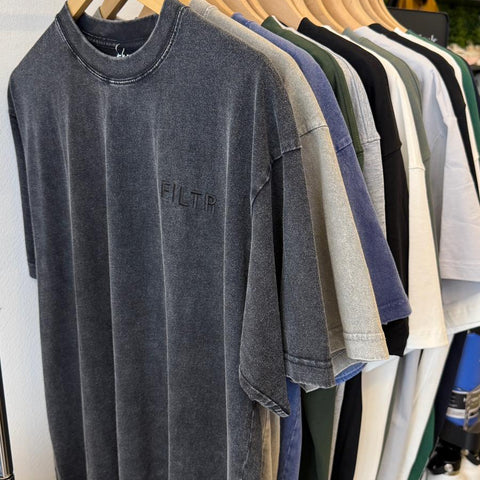 FILTR EMBROIDERY TEE - WASHED BLACK