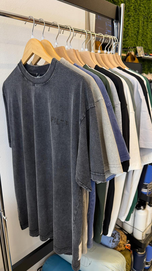 FILTR EMBROIDERY TEE - WASHED BLACK
