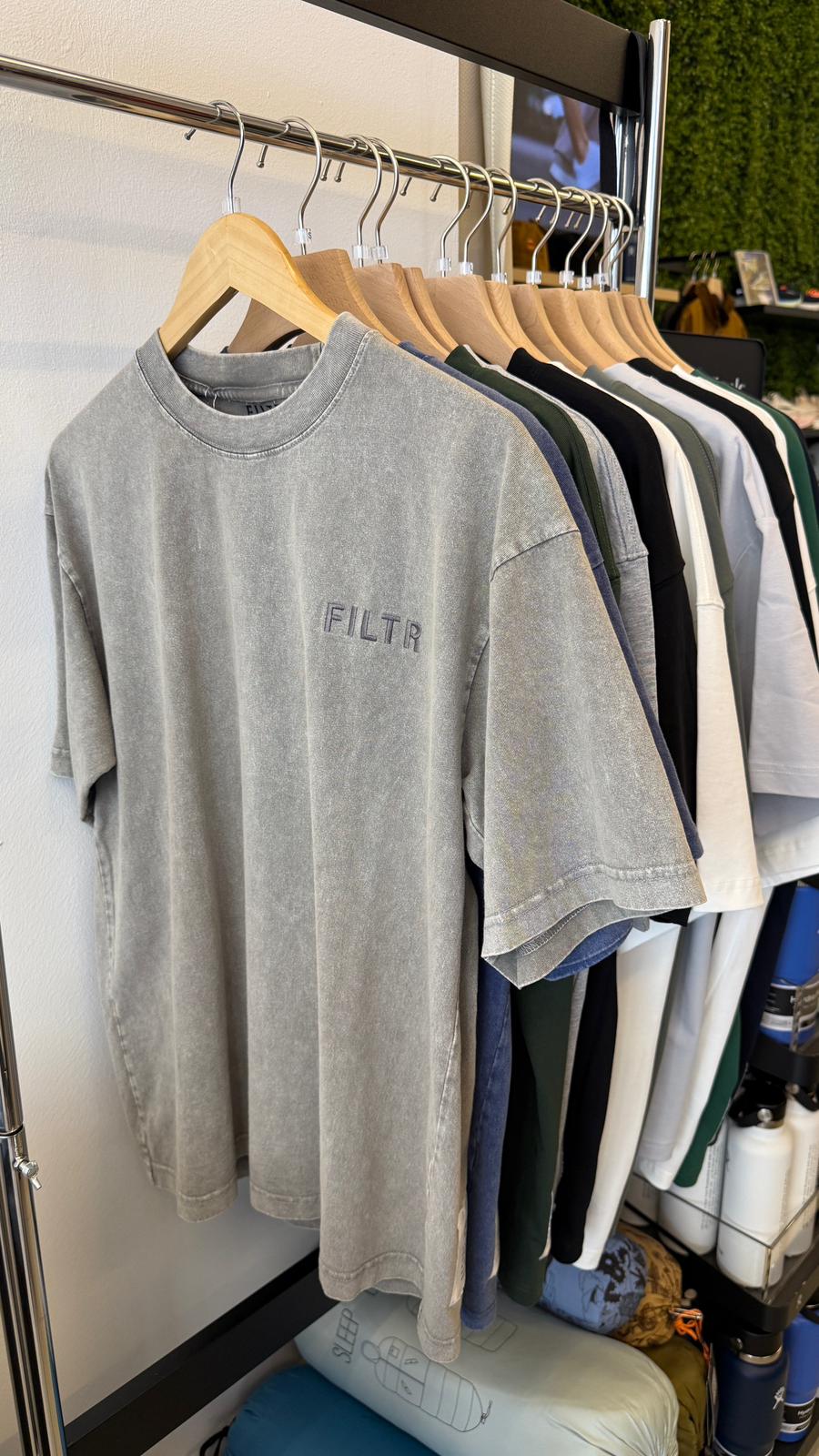 FILTR EMBROIDERY TEE - WASHED GREY