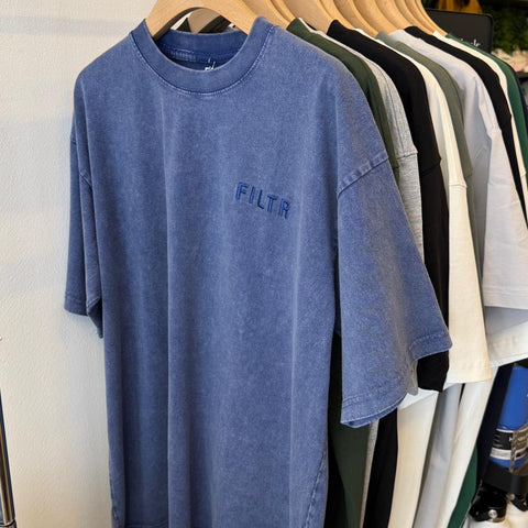 FILTR EMBROIDERY TEE - WASHED NAVY