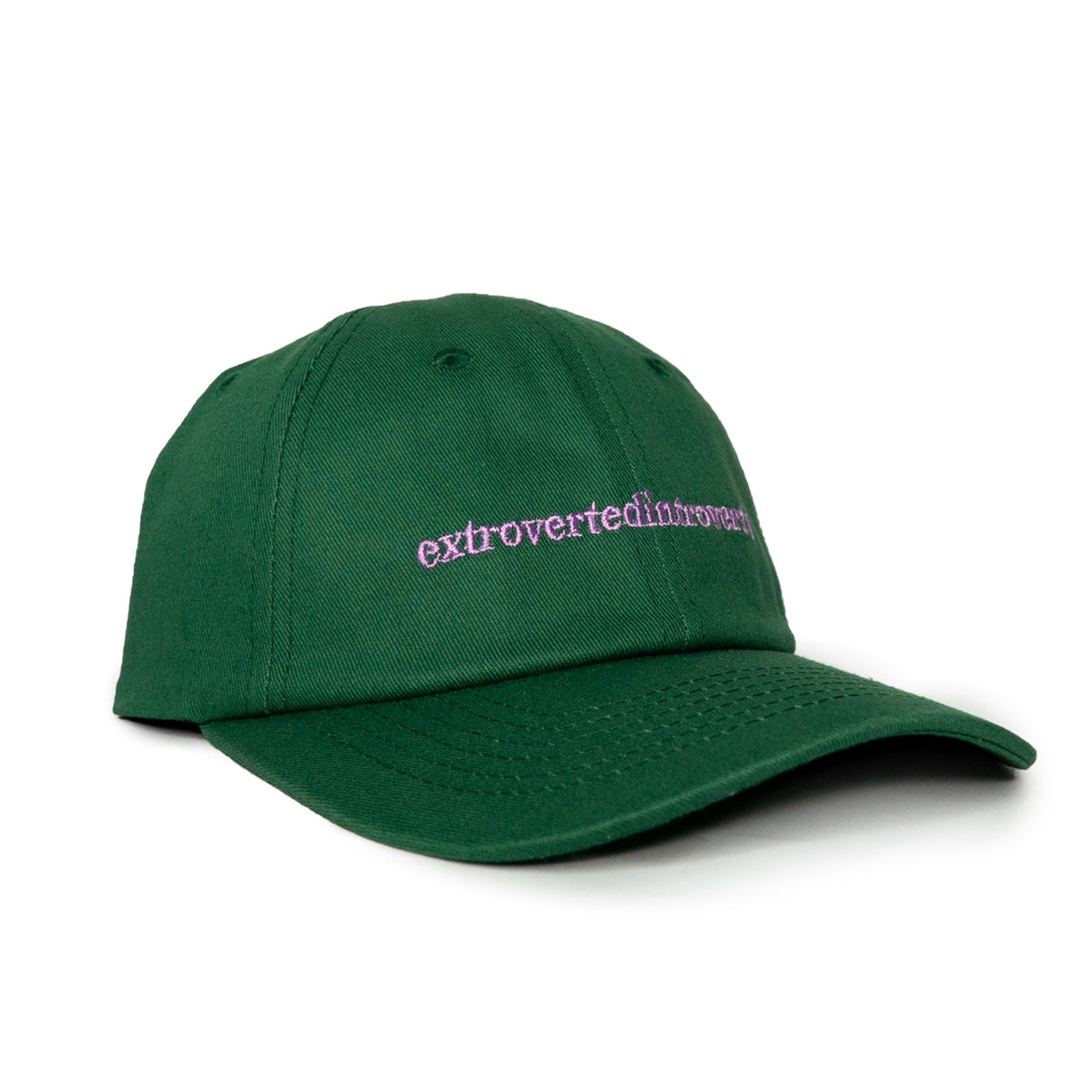 Text Logo 6 Panel Forest Green Cap