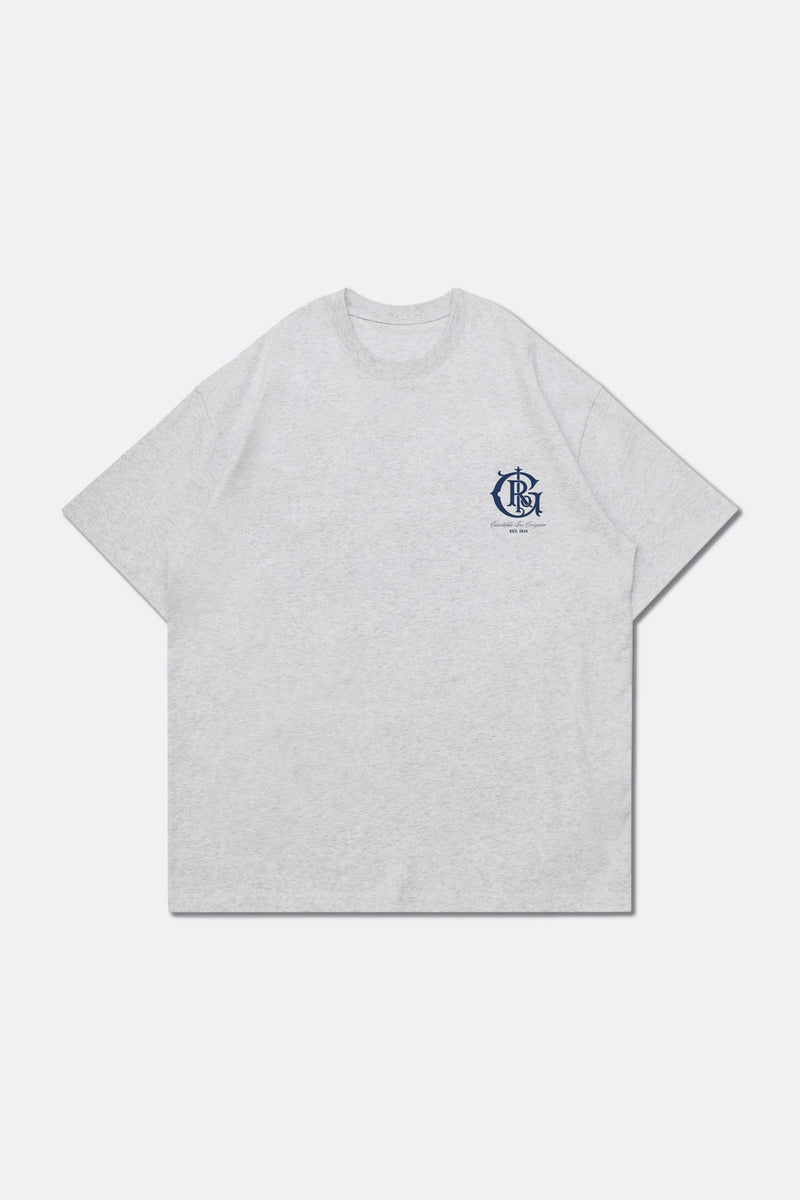 COLLEGE EMBLEM GRAPHIC TEE/ HEATHER GREY