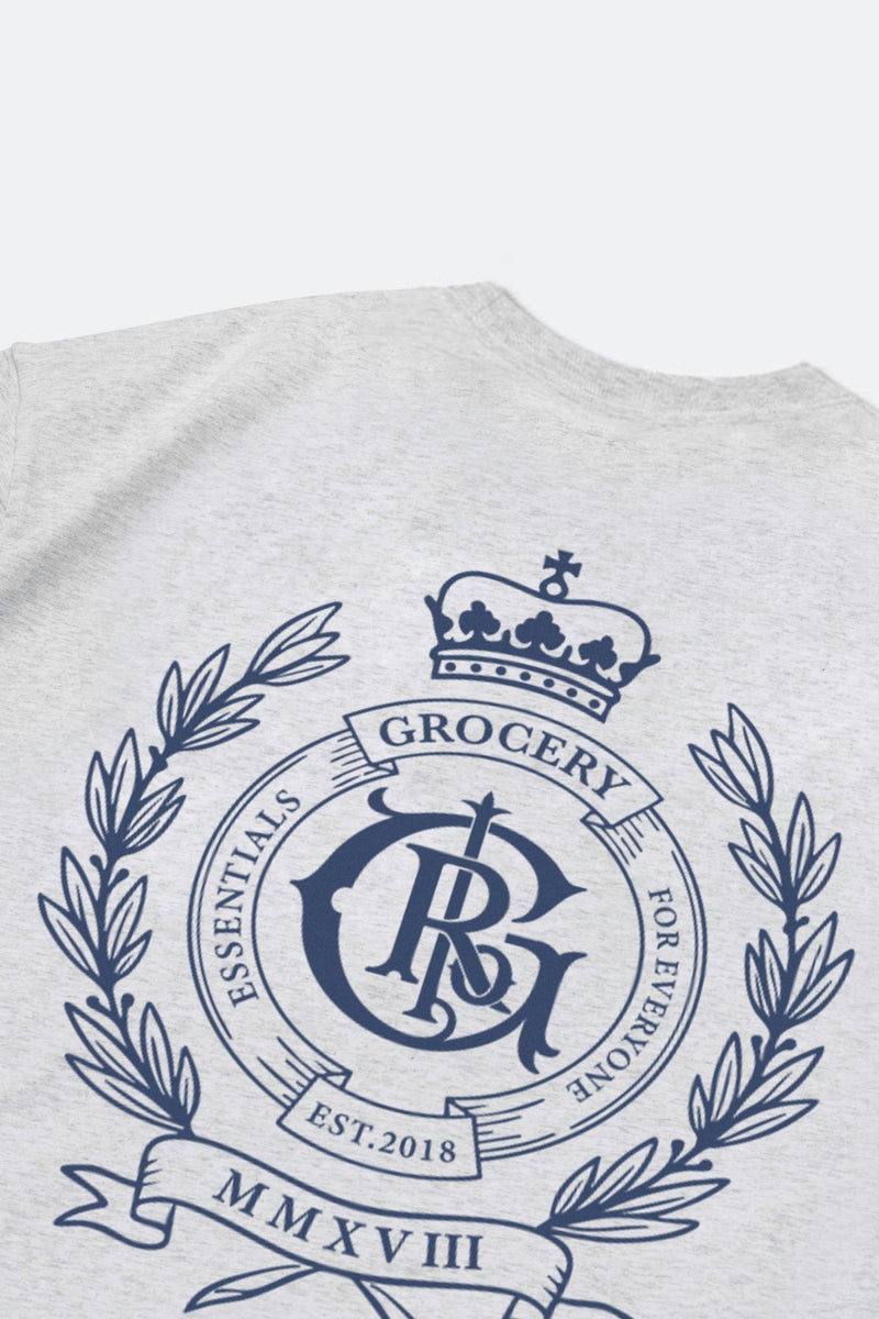 COLLEGE EMBLEM GRAPHIC TEE/ HEATHER GREY