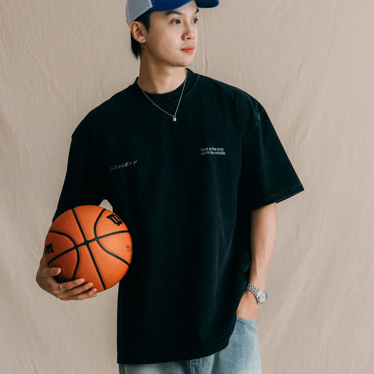 GROCERY KB 6.0 CHAMPIONSHIP WASHED TEE BY ADAM LISTER - BLACK