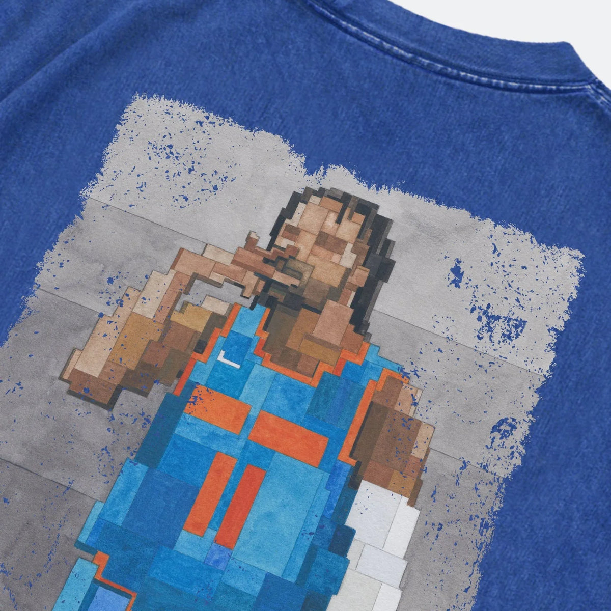 GROCERY KING OF NY WASHED GRAPHIC TEE BY ADAM LISTER - BLUE