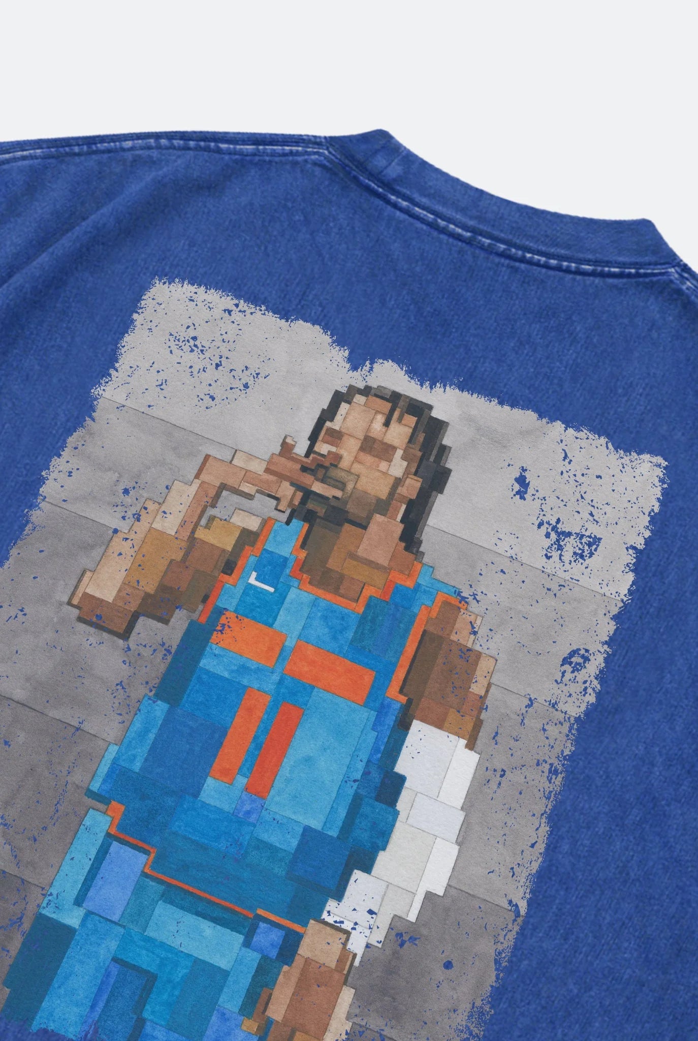 GROCERY KING OF NY WASHED GRAPHIC TEE BY ADAM LISTER - BLUE