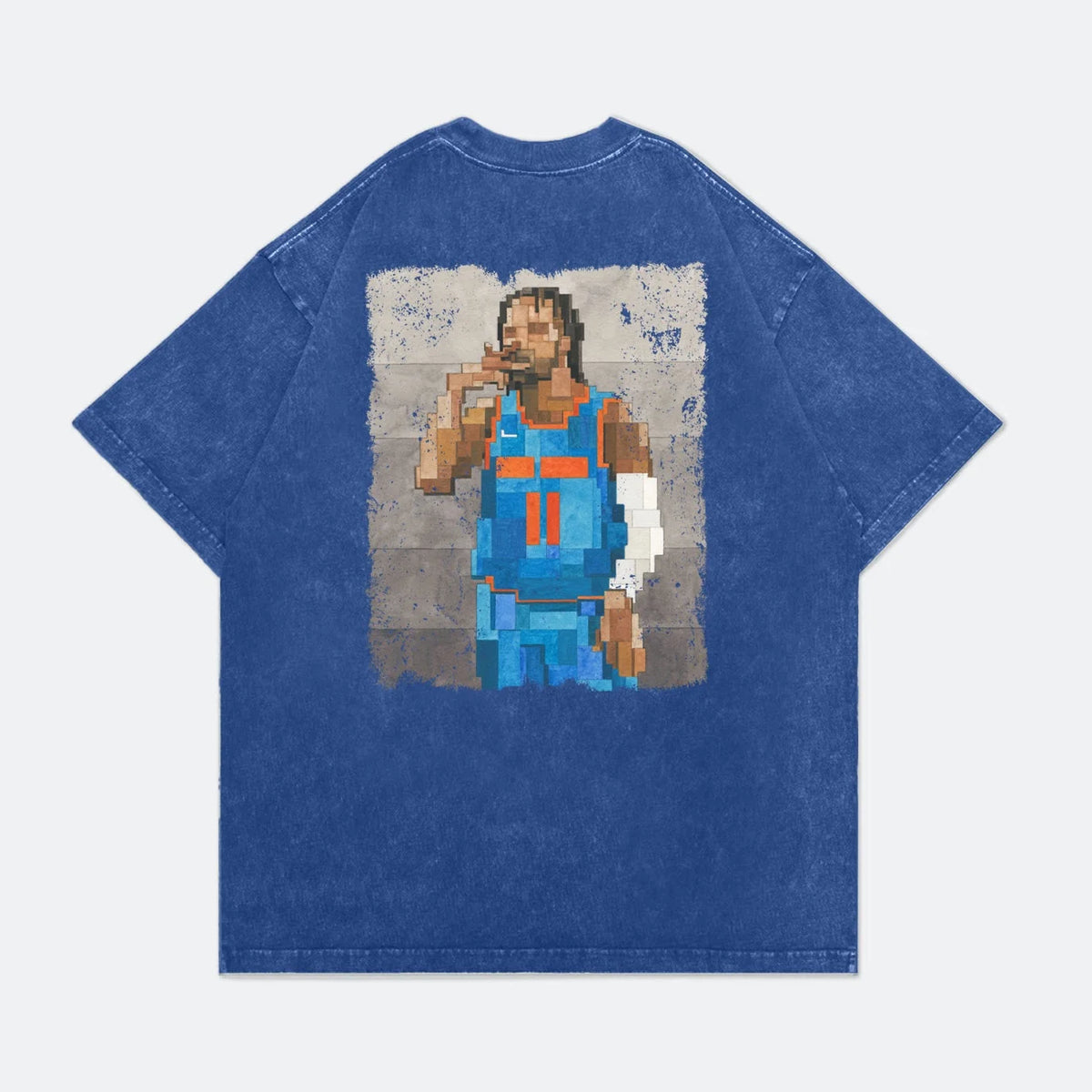 GROCERY KING OF NY WASHED GRAPHIC TEE BY ADAM LISTER - BLUE