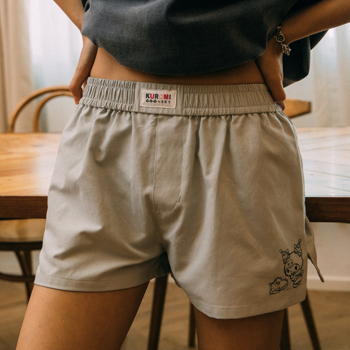 KUROMI BOXER SHORTS/ GREY