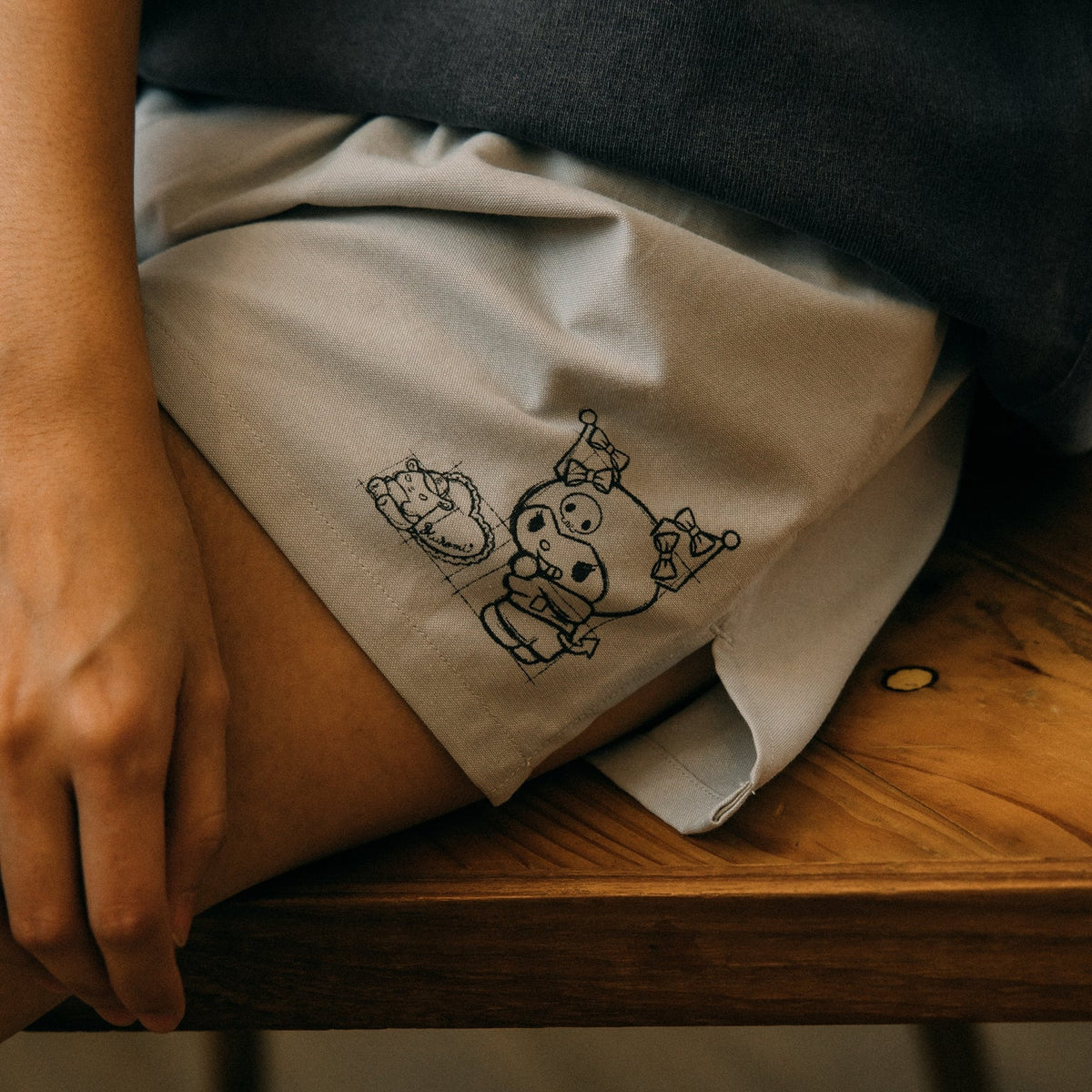 KUROMI BOXER SHORTS/ GREY