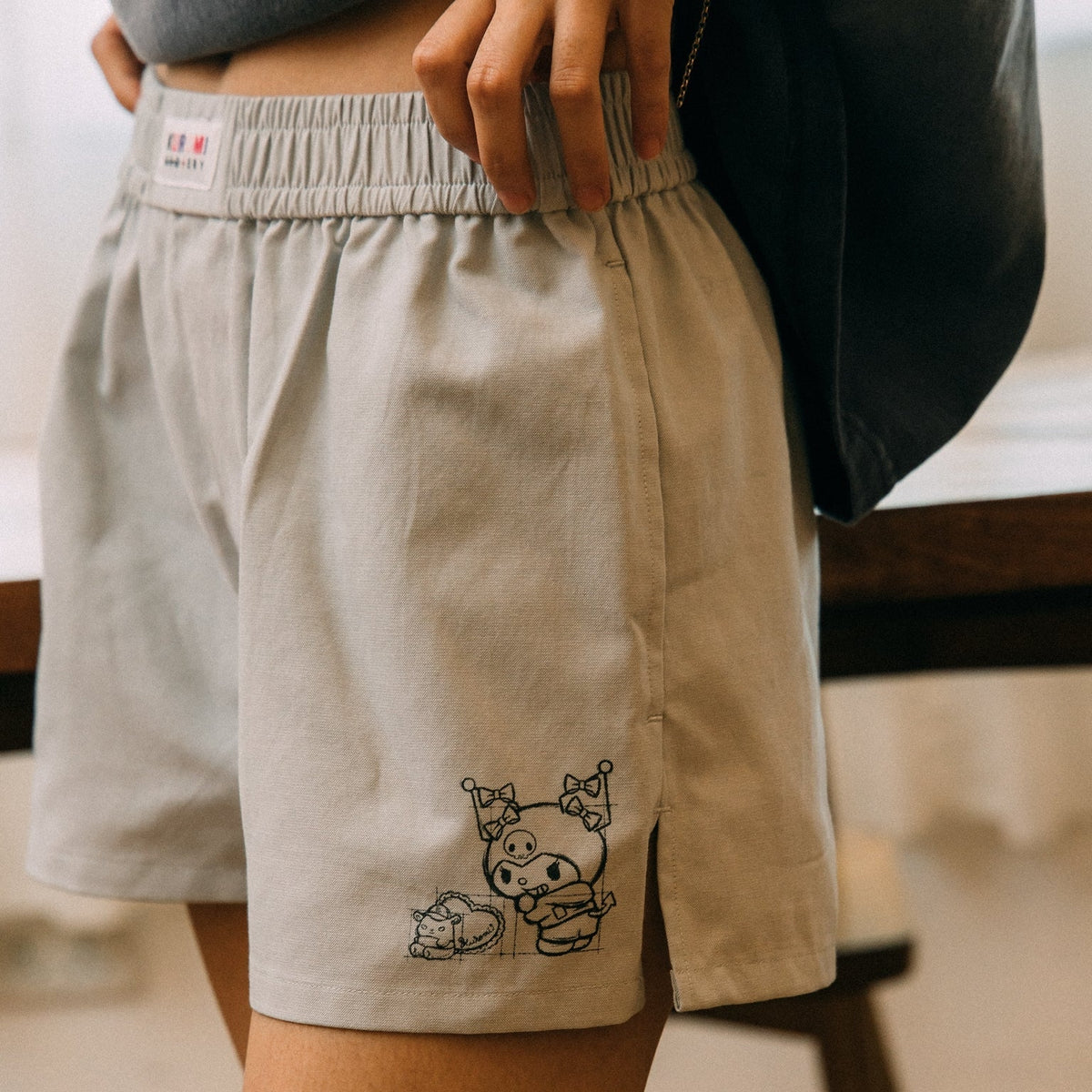 KUROMI BOXER SHORTS/ GREY