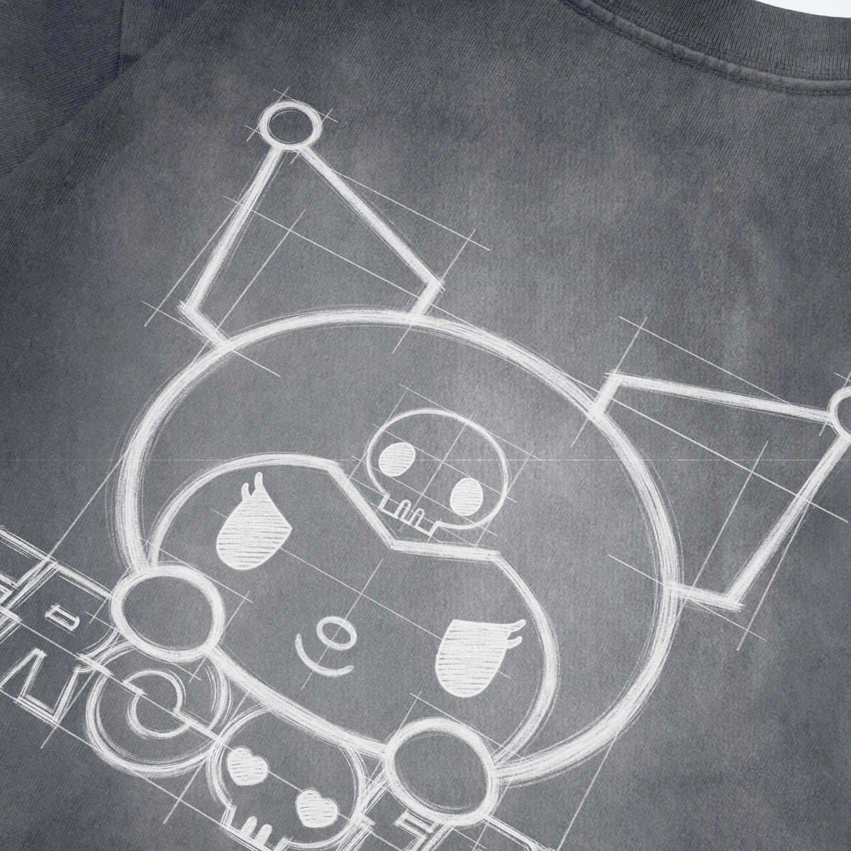 KUROMI KIDS SKETCH KUROMI WASHED GRAPHIC TEE/ FADED BLACK
