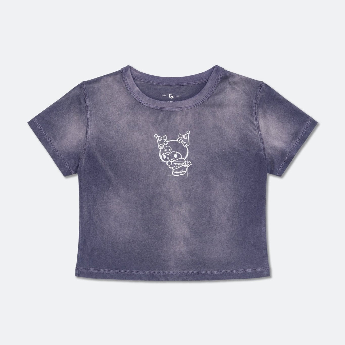 KUROMI REVERSE WASHED BABY TEE/ WASHED PURPLE
