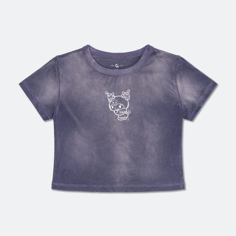 KUROMI REVERSE WASHED BABY TEE/ WASHED PURPLE