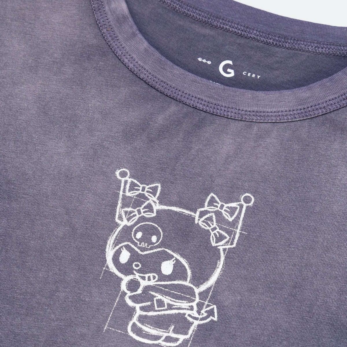 KUROMI REVERSE WASHED BABY TEE/ WASHED PURPLE