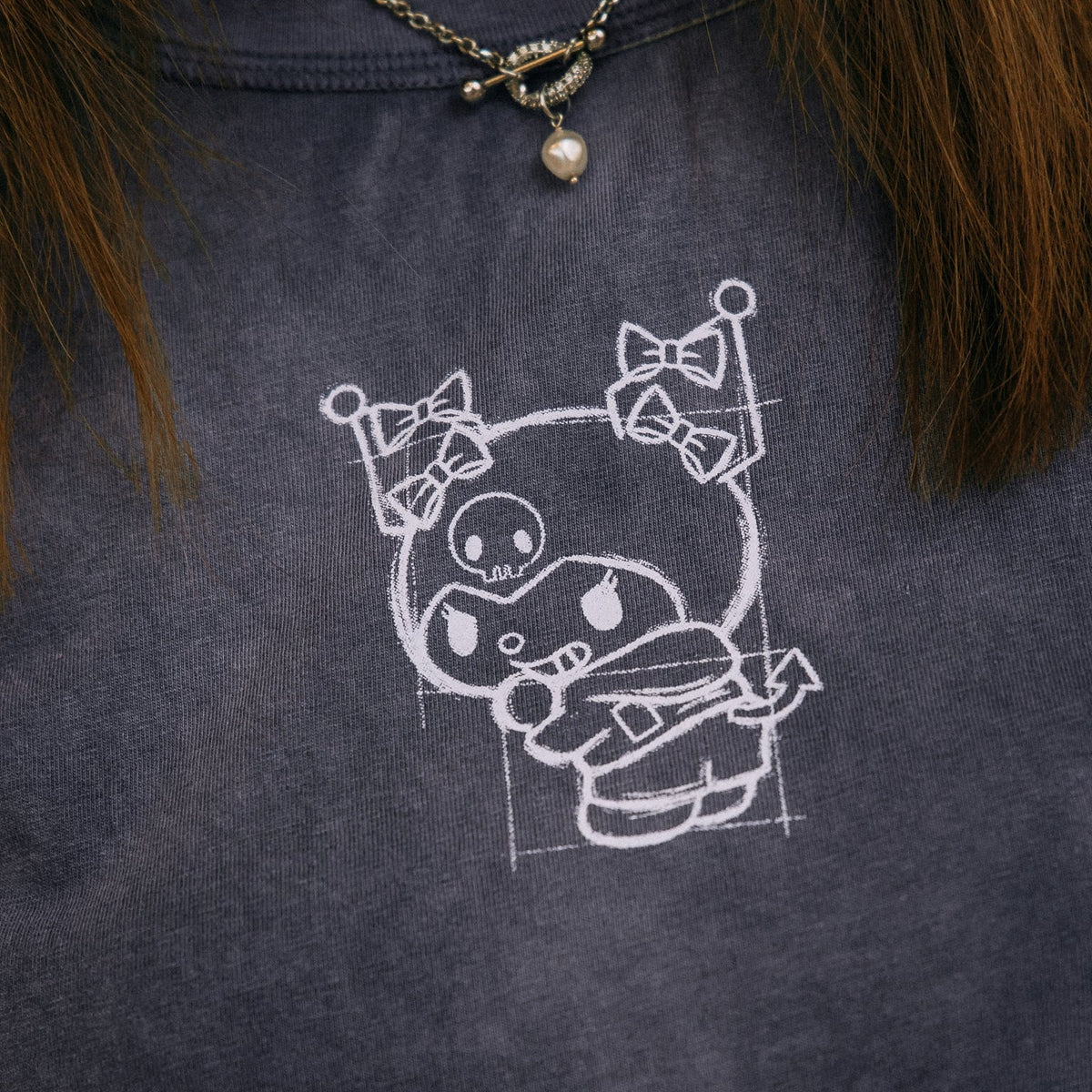 KUROMI REVERSE WASHED BABY TEE/ WASHED PURPLE