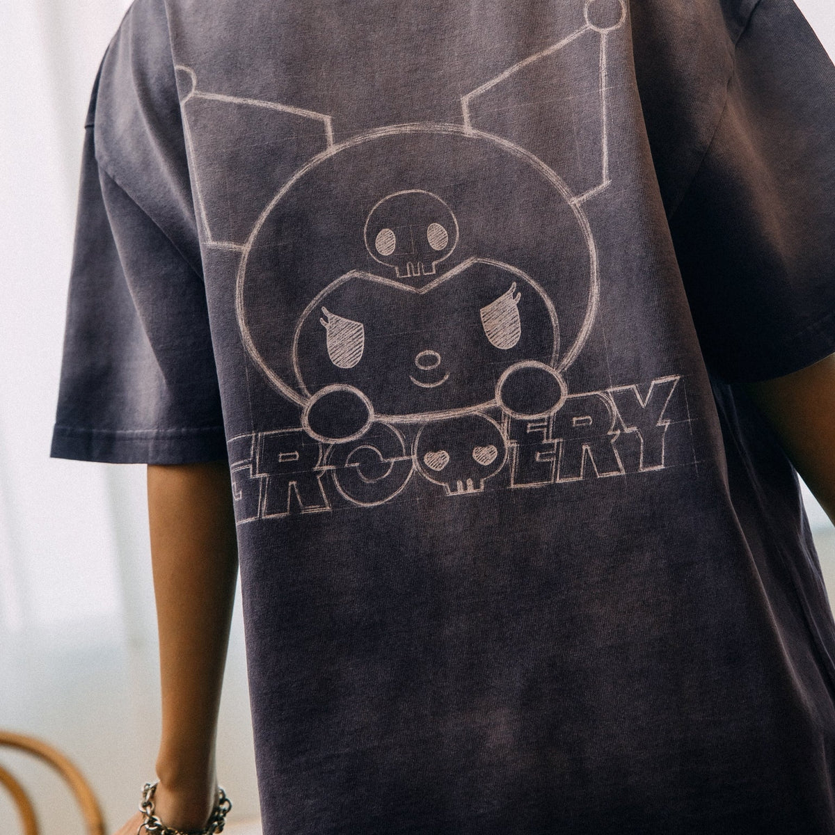 KUROMI SKETCH KUROMI WASHED GRAPHIC TEE/ FADED PURPLE