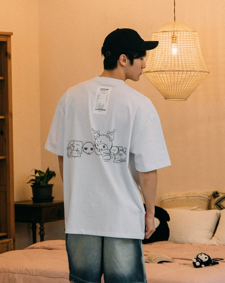 KUROMI SKETCH LOGO INVOICE TEE/ WHITE