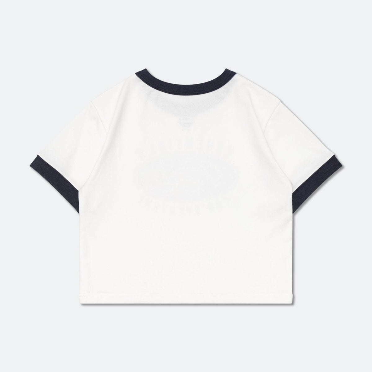 LOGO CROPPED RINGER TEE/ WHITE