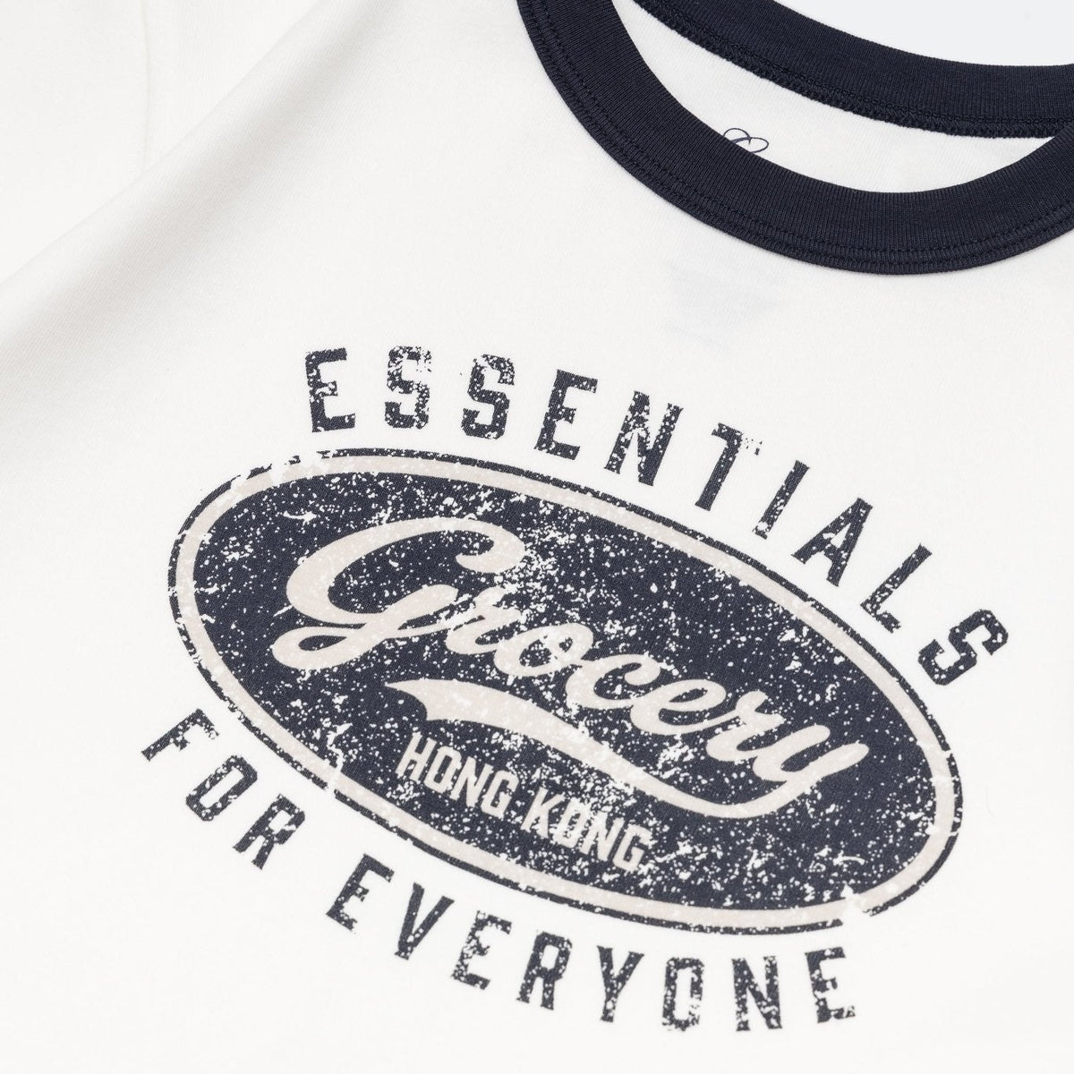 LOGO CROPPED RINGER TEE/ WHITE