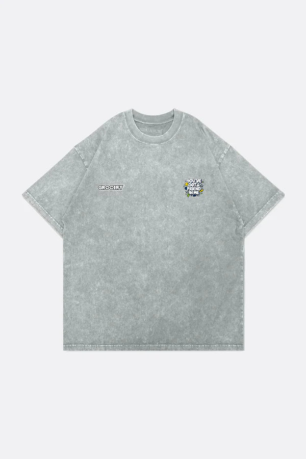TOY STORY SNOW WASHED LET'S GET ROWDY GRAPHIC TEE - WASHED GREY