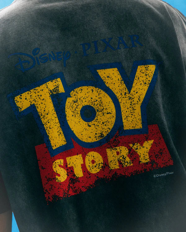 TOY STORY WASHED LOGO INVOICE TEE - WASHED BLACK