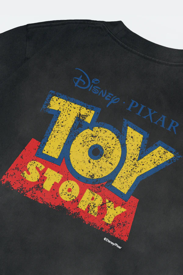 TOY STORY WASHED LOGO INVOICE TEE - WASHED BLACK