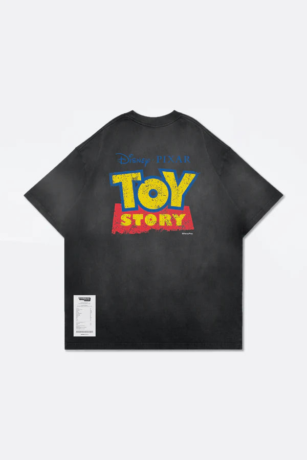 TOY STORY WASHED LOGO INVOICE TEE - WASHED BLACK