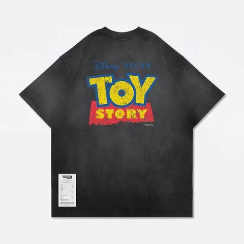 TOY STORY WASHED LOGO INVOICE TEE - WASHED BLACK
