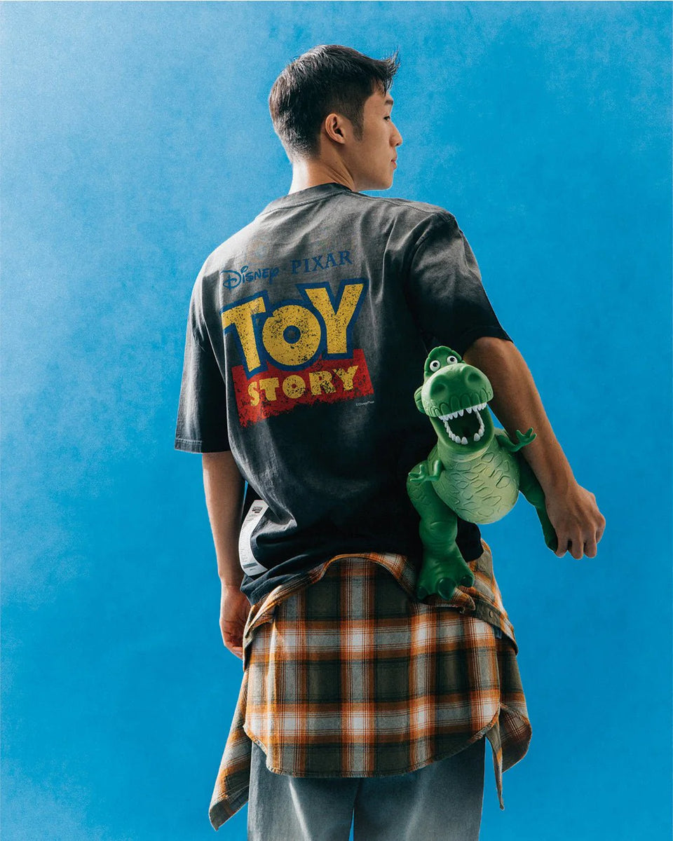 TOY STORY WASHED LOGO INVOICE TEE - WASHED BLACK