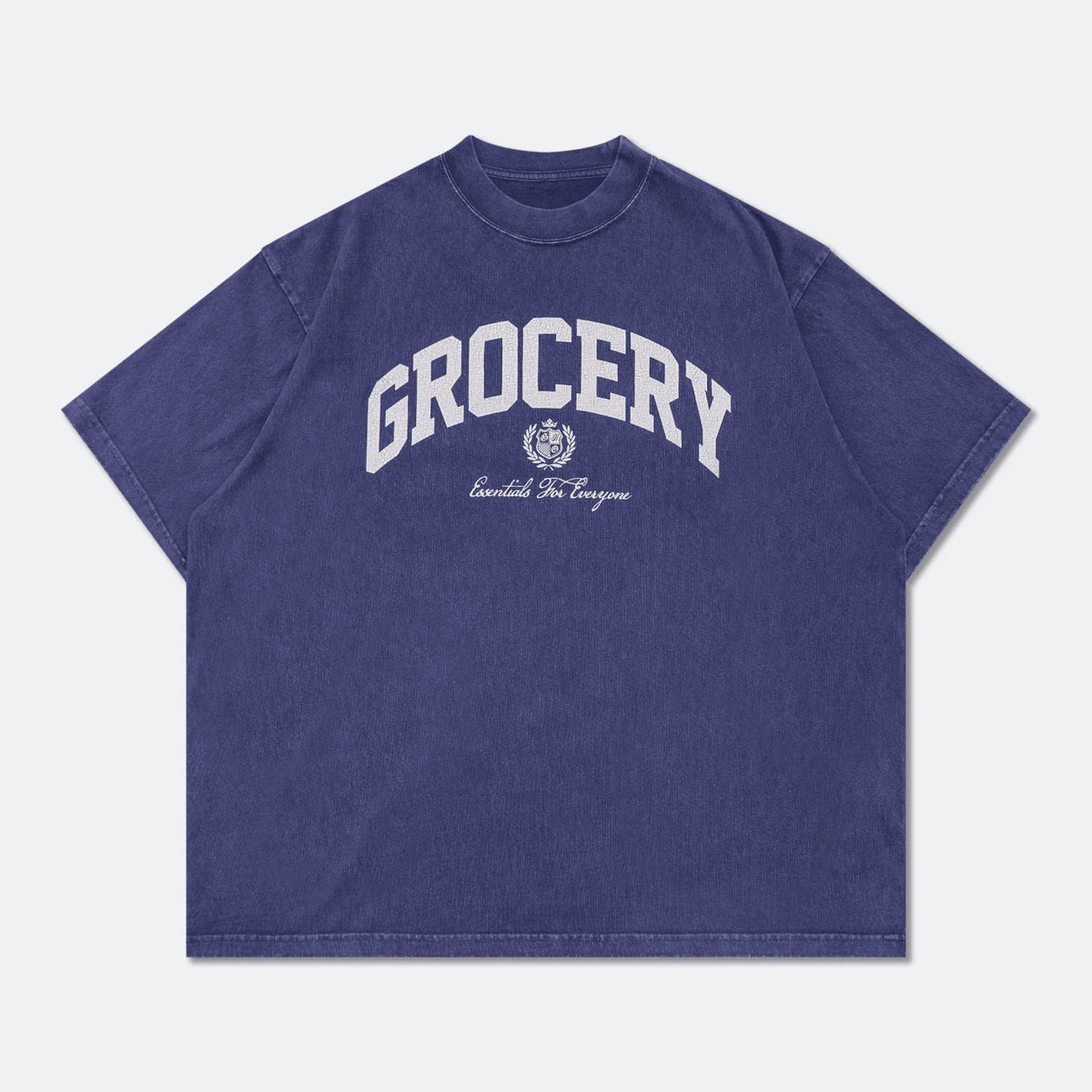 GROCERY VINTAGE COLLEGE LOGO WASHED BOXY TEE/ PURPLE