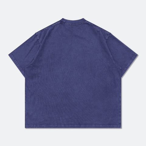 GROCERY VINTAGE COLLEGE LOGO WASHED BOXY TEE/ PURPLE