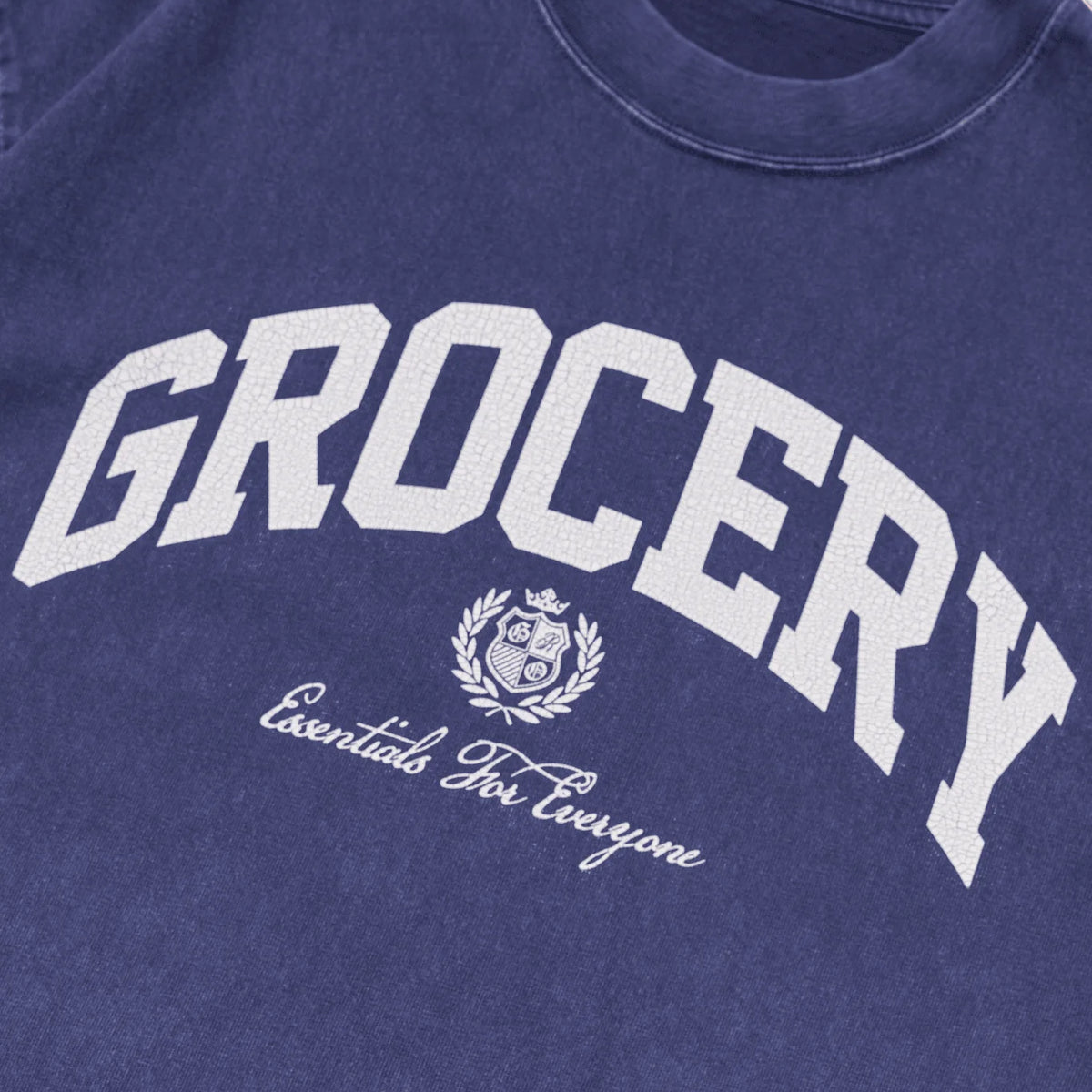 GROCERY VINTAGE COLLEGE LOGO WASHED BOXY TEE/ PURPLE