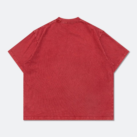 GROCERY VINTAGE COLLEGE LOGO WASHED BOXY TEE/ RED