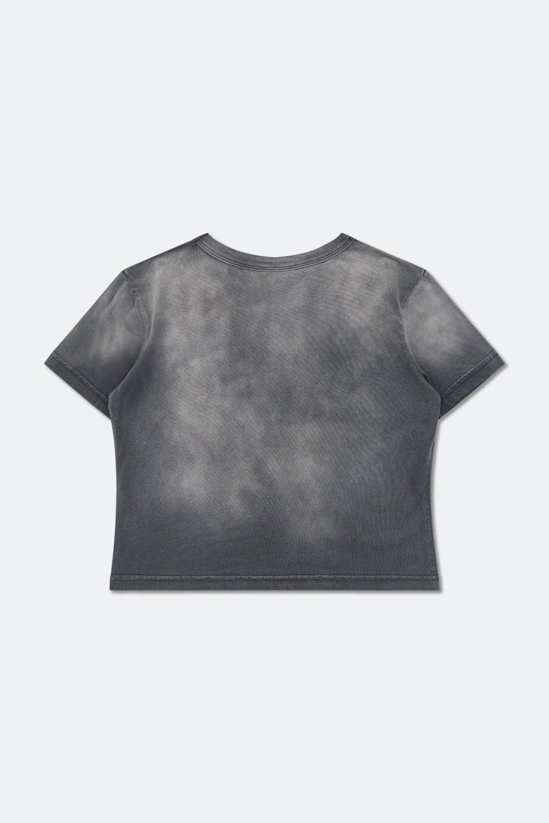 WASHED COLLEGE BABY TEE/ FADED GREY