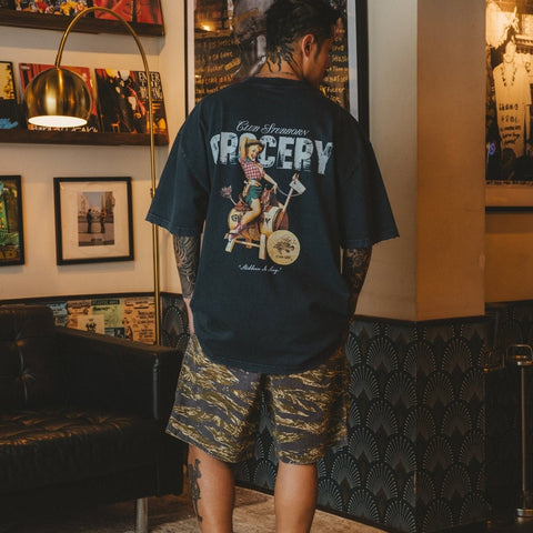 STUBBORN IS SEXY WASHED GRAPHIC TEE/ WASHED NAVY