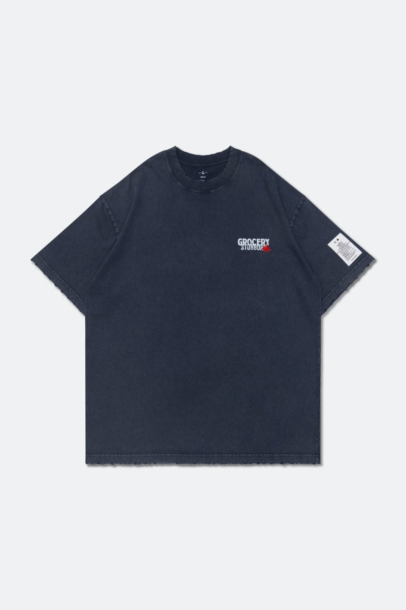 STUBBORN IS SEXY WASHED GRAPHIC TEE/ WASHED NAVY
