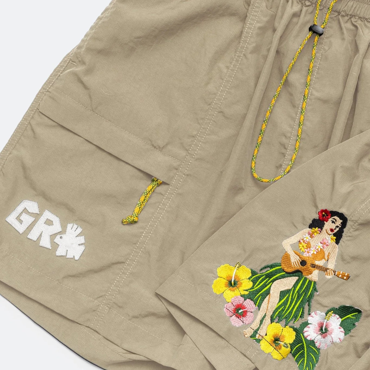 GROCERY x CLUB STUBBORN ULTRA SOUVENIR SHORTS - HAWAII KHAKI