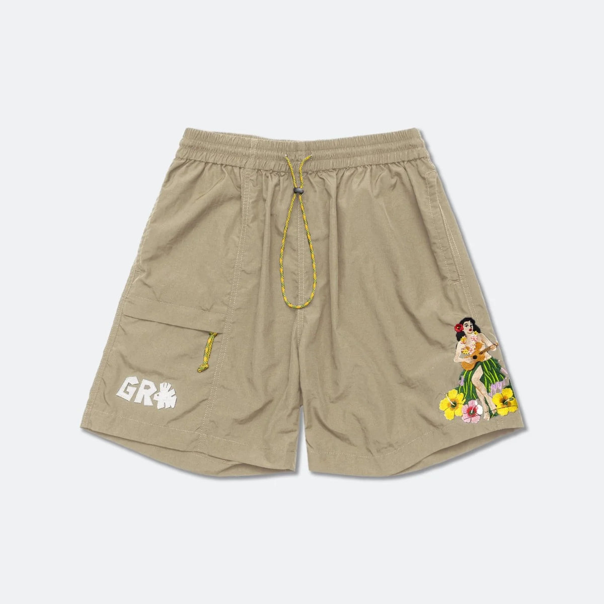 GROCERY x CLUB STUBBORN ULTRA SOUVENIR SHORTS - HAWAII KHAKI