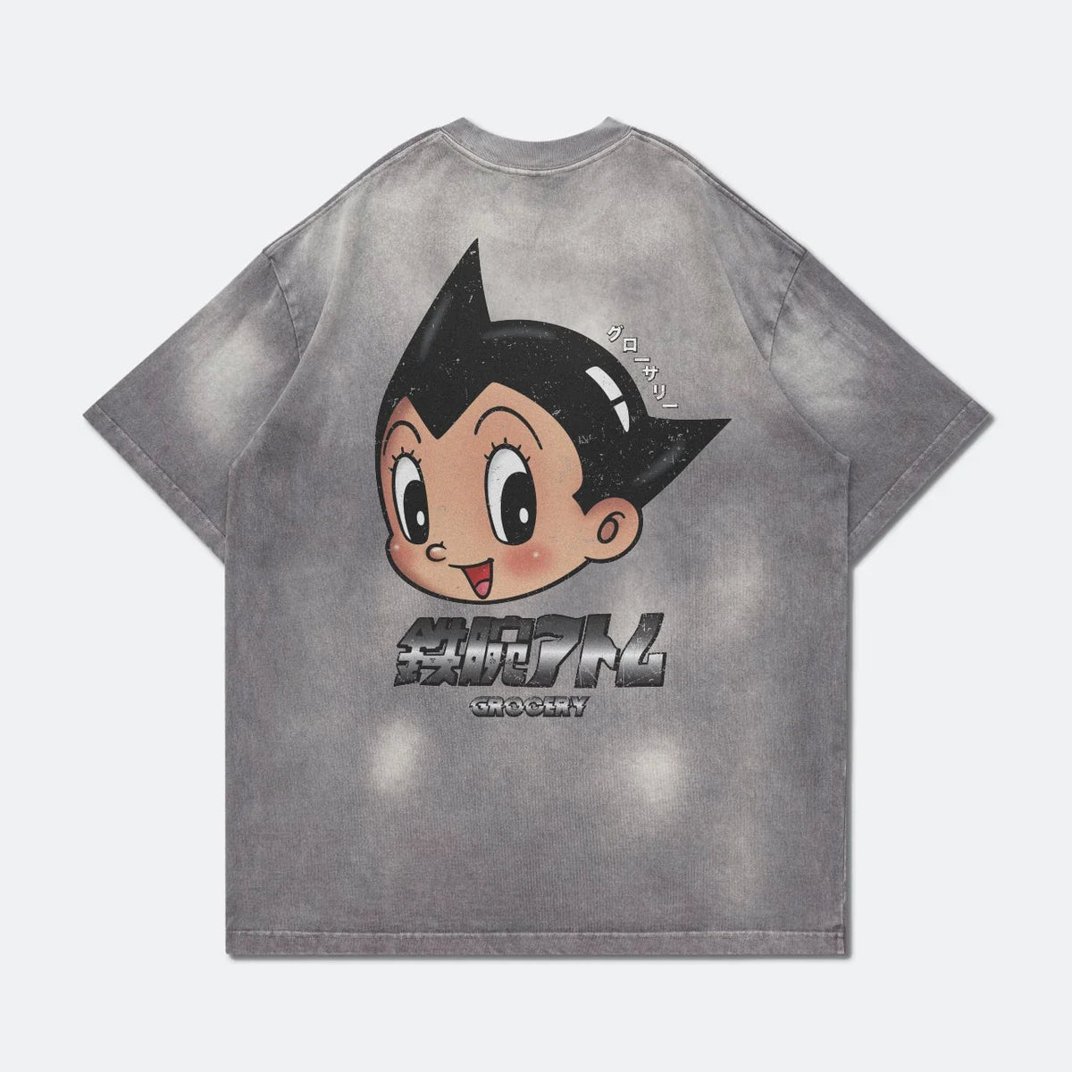 GROCERY x TOY QUBE ASTRO BOY BIG HEAD TEE/ WASHED GREY