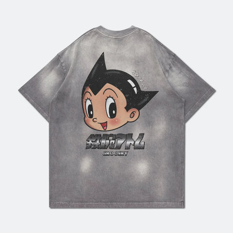 GROCERY x TOY QUBE ASTRO BOY BIG HEAD TEE/ WASHED GREY