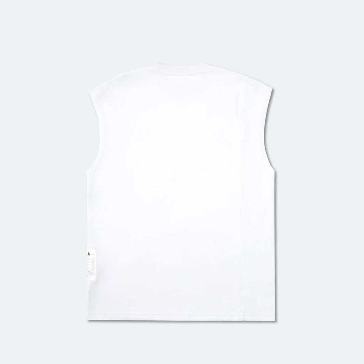 GROSPORTS COTTON SPANDEX BLEND INVOICE SLEEVELESS T-SHIRT - WHITE