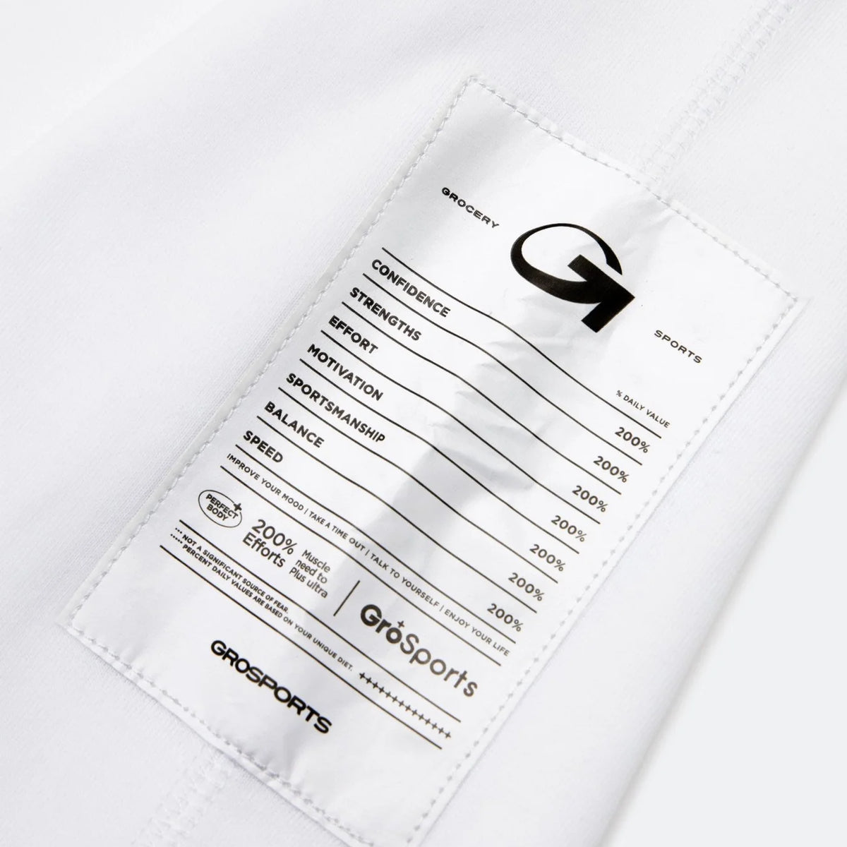 GROSPORTS COTTON SPANDEX BLEND INVOICE SLEEVELESS T-SHIRT - WHITE