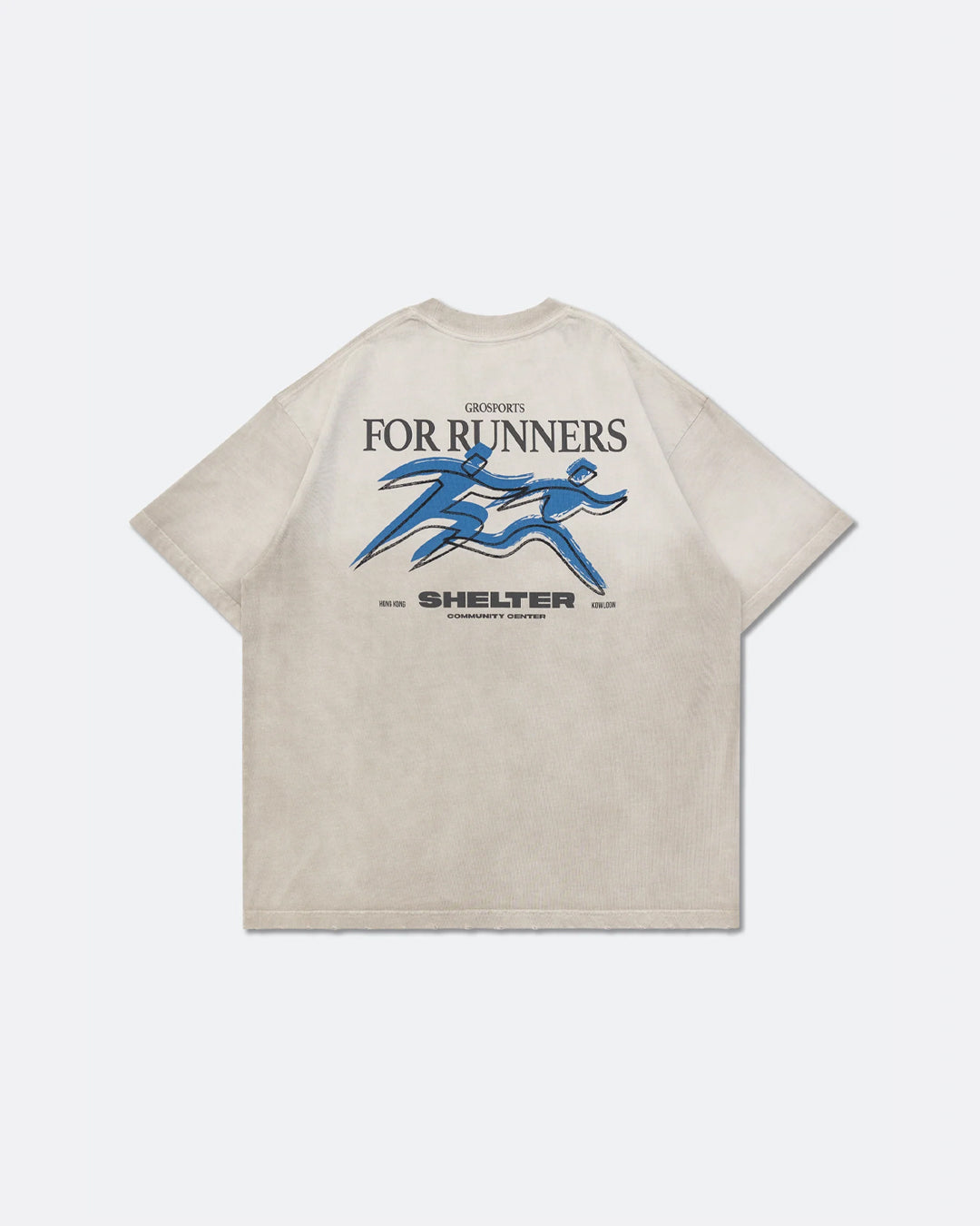 GROSPORTS X Shelter Athletics Community Washed Graphic Tee - Faded Beige