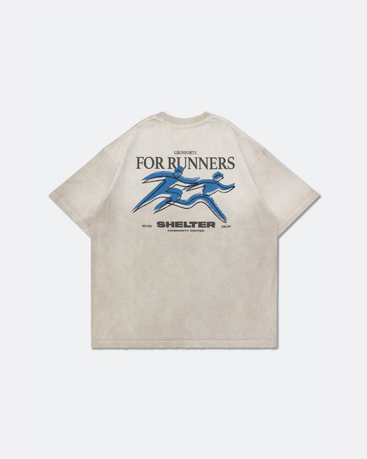 GROSPORTS X Shelter Athletics Community Washed Graphic Tee - Faded Beige