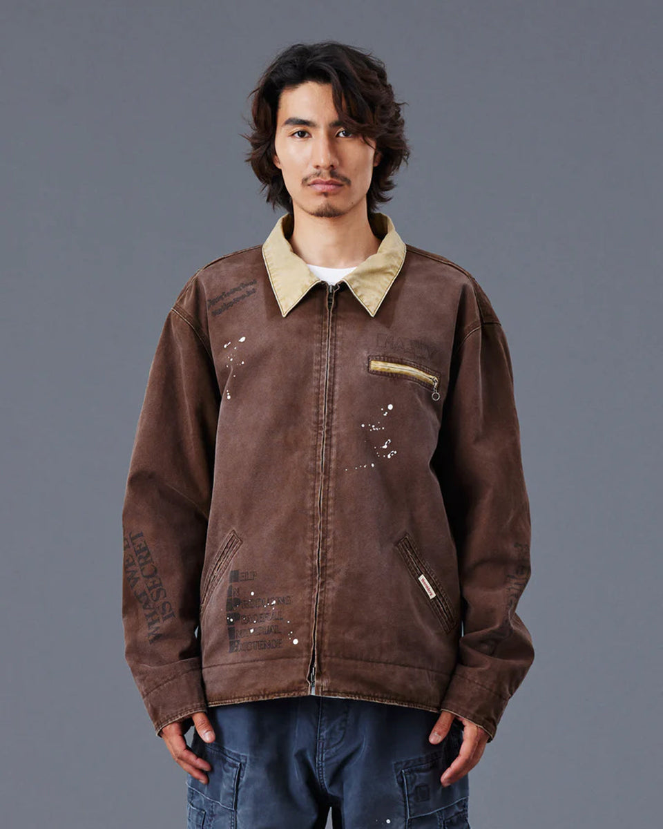 Garment Dyed Work Jacket - Brown