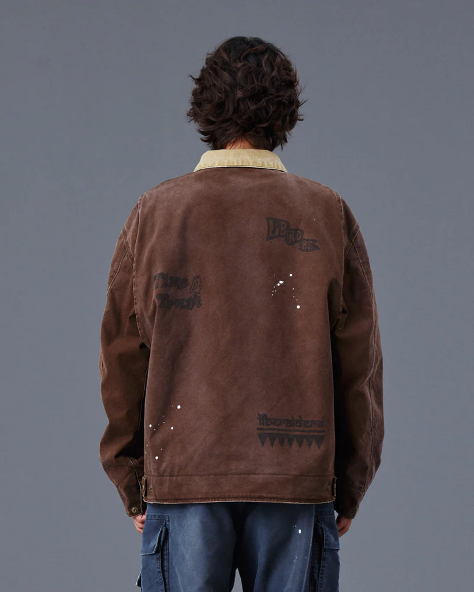 Garment Dyed Work Jacket - Brown