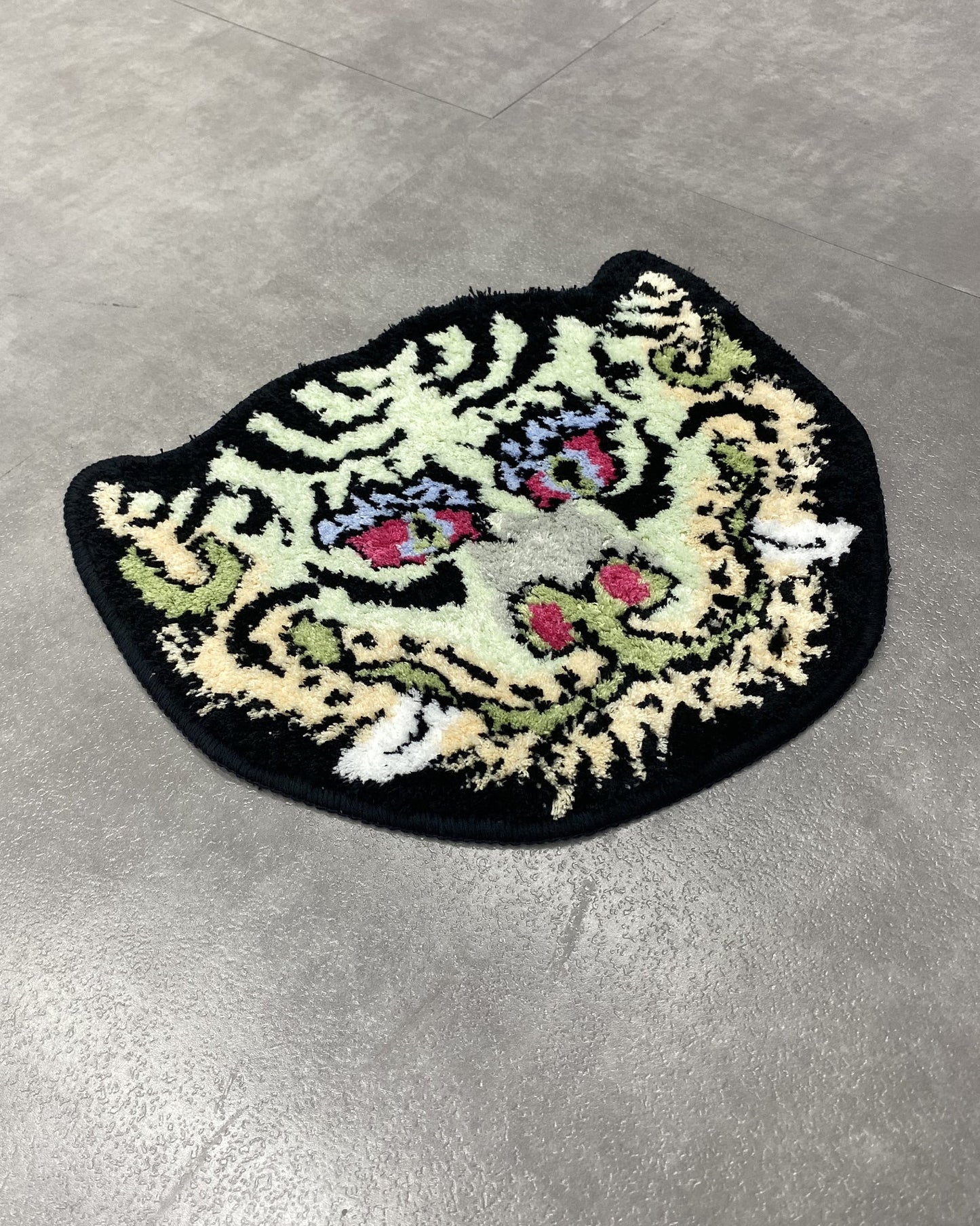 Mascot Tiger Head Rug - Pastel Green