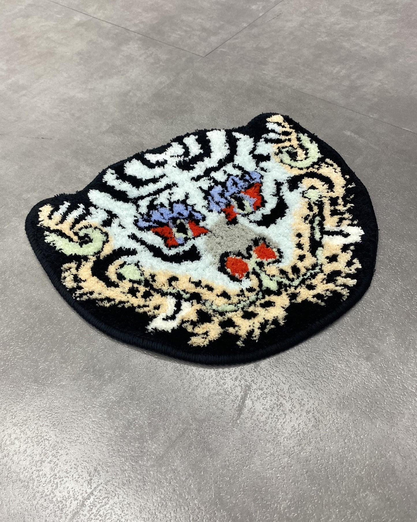 Mascot Tiger Head Rug - Pastel Blue