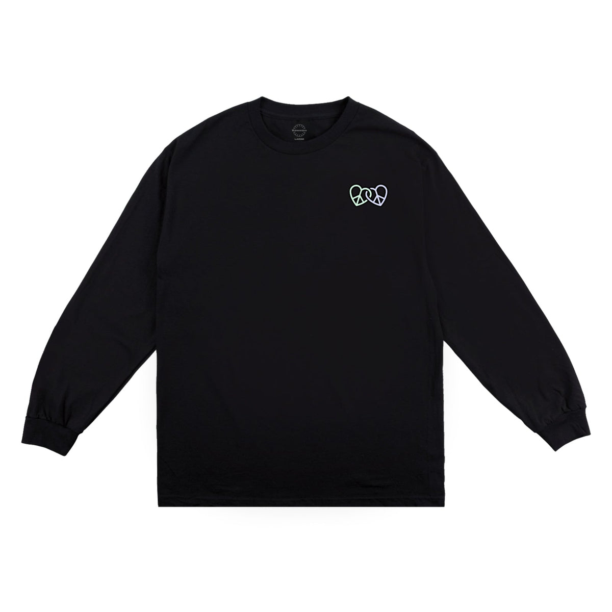 Valentine Rabbit Cat Long Sleeve Tee - Black